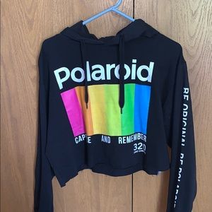 Cropped polaroid sweatshirt